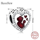 925 Silver Mother's Love Baby Girl Love Heart Charm Bracelet Bead