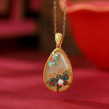 Hetian jade Water droplet pendant necklace