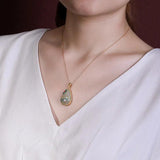 Hetian jade Water droplet pendant necklace