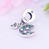 925 Silver Pizza Zircon Crystal Bead Pendant for Bracelet Making