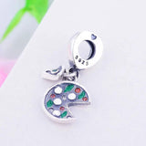 925 Silver Pizza Zircon Crystal Bead Pendant for Bracelet Making