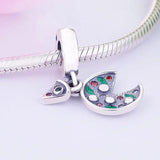 925 Silver Pizza Zircon Crystal Bead Pendant for Bracelet Making