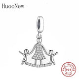 925 Silver Mother & Two Children Beads Pendant for Charm Bracelet