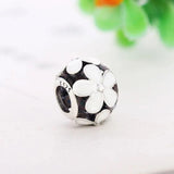 925 Silver Flower Bead Charm Bracelet for Women