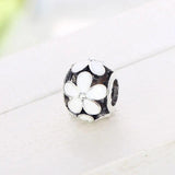 925 Silver Flower Bead Charm Bracelet for Women