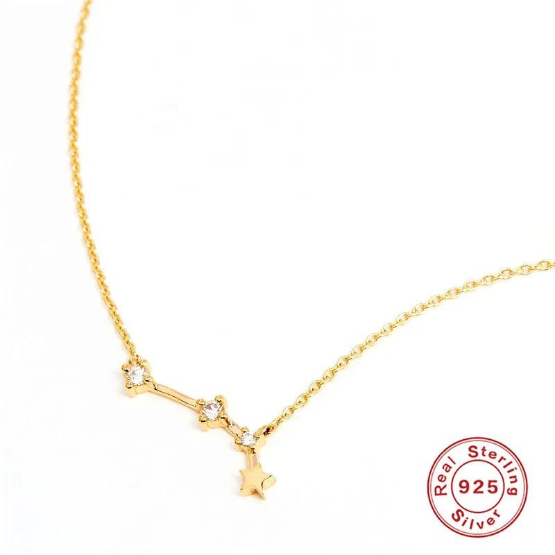 Constellation Pendant 925 Sterling Silver Necklace Star Diamond Clavicle Gift