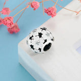 925 Sterling Silver Pink Ename Cherry Blossoms Daisy Flower Beads