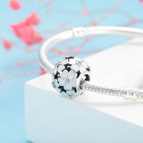 925 Sterling Silver Pink Ename Cherry Blossoms Daisy Flower Beads