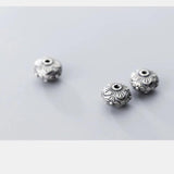 10mm Flat Round Flower 925 Silver Spacer Beads DIY Jewelry Making