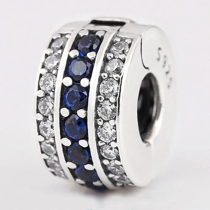Clear & Crystal Clip Lock Stopper Beads for Charm Bracelet