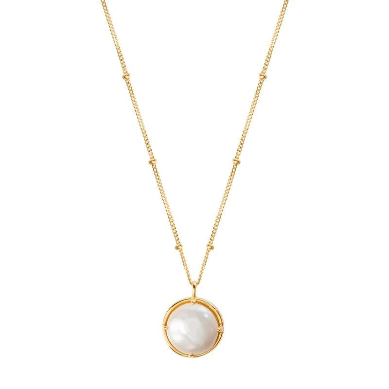 925 Silver Multilayer Chain Necklace with Pearl Pendant Fine Jewelry