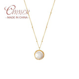 925 Silver Multilayer Chain Necklace with Pearl Pendant Fine Jewelry