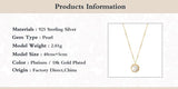 925 Silver Multilayer Chain Necklace with Pearl Pendant Fine Jewelry