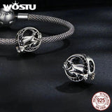925 Silver Red Rose Flower Skull Charms Witch Bat Bead