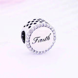 Family Love Faith Cross Bracelet 925 Silver DIY