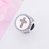 Family Love Faith Cross Bracelet 925 Silver DIY