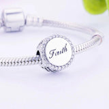 Family Love Faith Cross Bracelet 925 Silver DIY