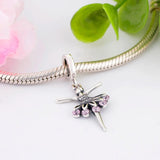 925 Silver Ballet Girl Ballerina Charm Bracelet