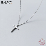 Vintage Ethnic Glossy Cross Pendant Choker Necklace 925 Sterling Silver Women
