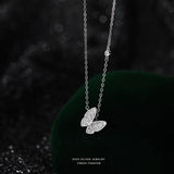 925 Silver Choker Zircon Butterfly Pendant Necklace Gift