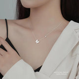 925 Silver Choker Zircon Butterfly Pendant Necklace Gift