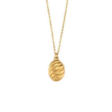 Minimalist Small Oval Croissant Pendant Necklace for Woman