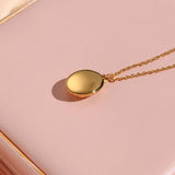 Minimalist Small Oval Croissant Pendant Necklace for Woman