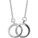 925 Silver Necklace Zircon Double Circle Pendant Women Jewelry Wedding Gift