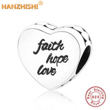 925 Silver Heart Beads Love Charm for Bracelet Necklace