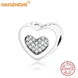 925 Silver Heart Beads Love Charm for Bracelet Necklace