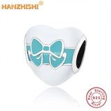 925 Silver Heart Beads Love Charm for Bracelet Necklace