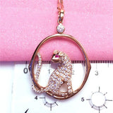 Purple Geometric Crystal Pendant Necklace 14k Rose Plated Charm Jewelry
