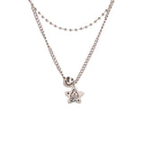 925 Silver Star Ball Chain Choker Necklace For Women Wedding Party Birthday