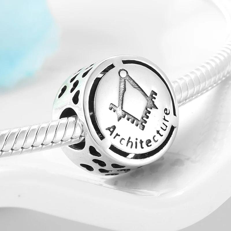 925 Silver Sign Charms Beads for DIY Bracelets & Necklace