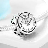 925 Silver Sign Charms Beads for DIY Bracelets & Necklace