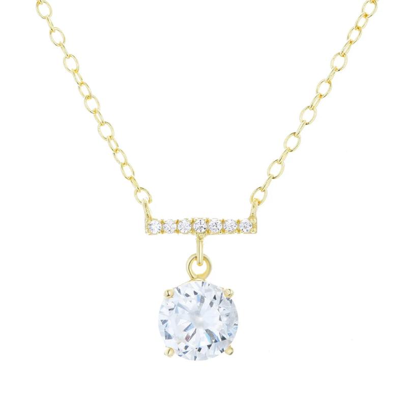 Colored Zircon Necklace 925 Sterling Silver Wedding Jewelry