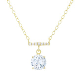 Colored Zircon Necklace 925 Sterling Silver Wedding Jewelry