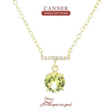 Colored Zircon Necklace 925 Sterling Silver Wedding Jewelry