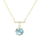 Colored Zircon Necklace 925 Sterling Silver Wedding Jewelry