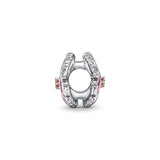 925 Silver Pink Pansy Flower Beads Charms for Bracelet Necklace