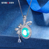 Vintage Ruby Emerald Paraiba Tourmaline Pendant Necklace for Women