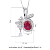 Vintage Ruby Emerald Paraiba Tourmaline Pendant Necklace for Women