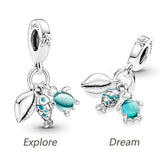 925 Silver Sea Turtle Conch Fish Dangle Charms for Bracelet Necklace