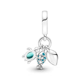 925 Silver Sea Turtle Conch Fish Dangle Charms for Bracelet Necklace