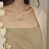 Hetian Jade Heart Necklace Romantic Interlocking Clavicle Chain Silver Jewelry
