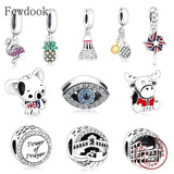 925 Silver Evil Eye Zirconia Bead Charm for Bracelet