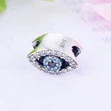 925 Silver Evil Eye Zirconia Bead Charm for Bracelet