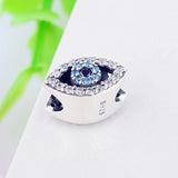 925 Silver Evil Eye Zirconia Bead Charm for Bracelet
