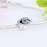925 Silver Evil Eye Zirconia Bead Charm for Bracelet
