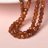 Faceted 3mm-2mm Natural Orange Garnet Loose Stone Beads 15inch